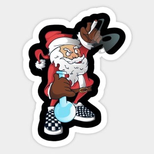 santa smoking weed Sticker